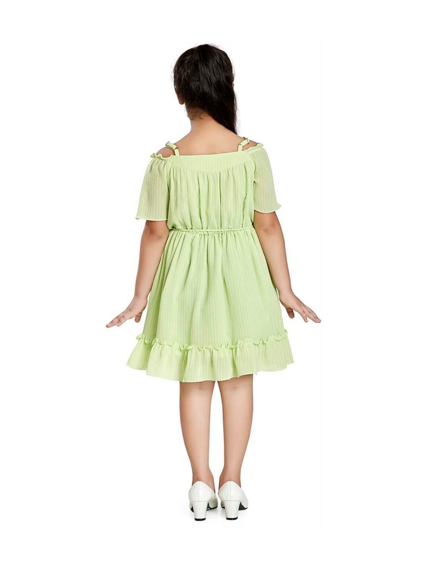 Peppermint Kids Green Flared Fit Dress