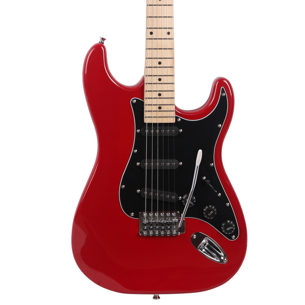 New Burning Fire Electric Guitar with Black Pickguard 20W AMP Red