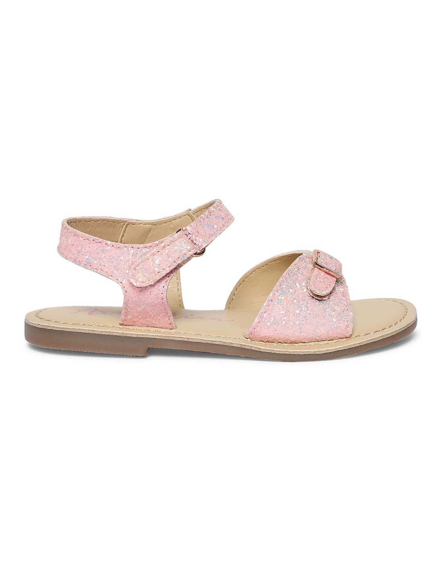 Aria Nica Kids Sassy Pink & Beige Ankle Strap Sandals