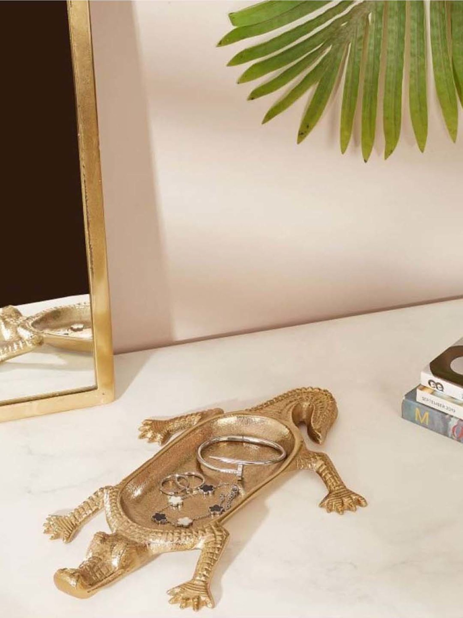 Mason Home Gold Luxe Crocodile Trinket Tray