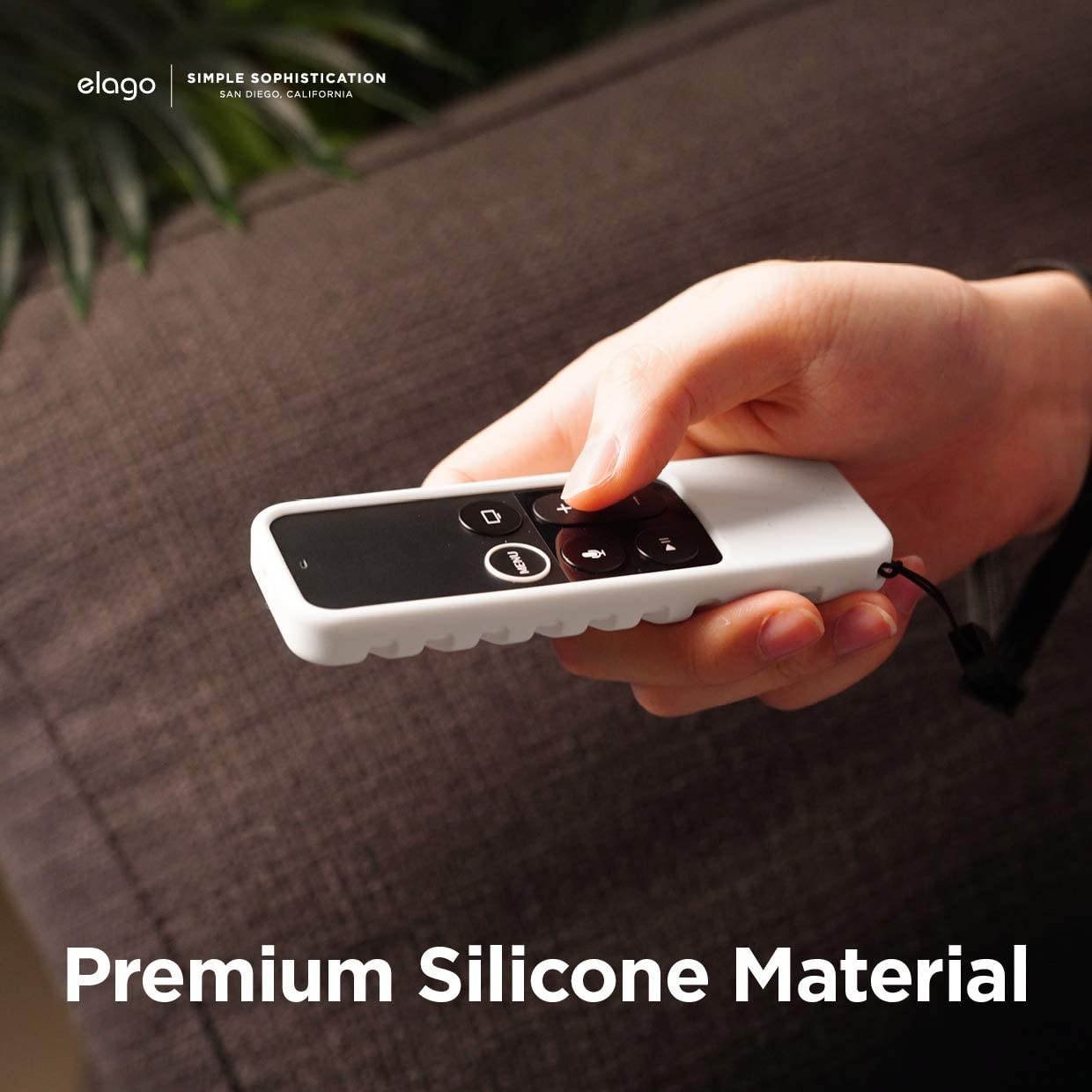 elago R3 Protective Case Compatible with Apple TV Siri Remote 1st Generation (White) - Extra Protection, Durable Silicone, Lanyard Included, Full Access