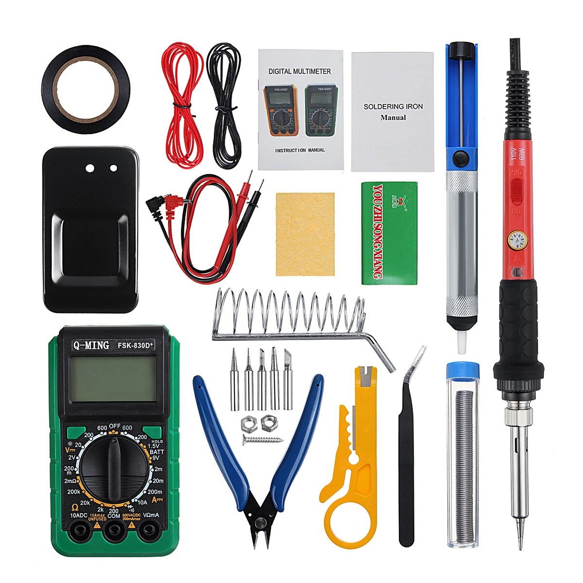22Pcs Electric Soldering Iron Adjustable Temperature 110V 60W Digital Welding