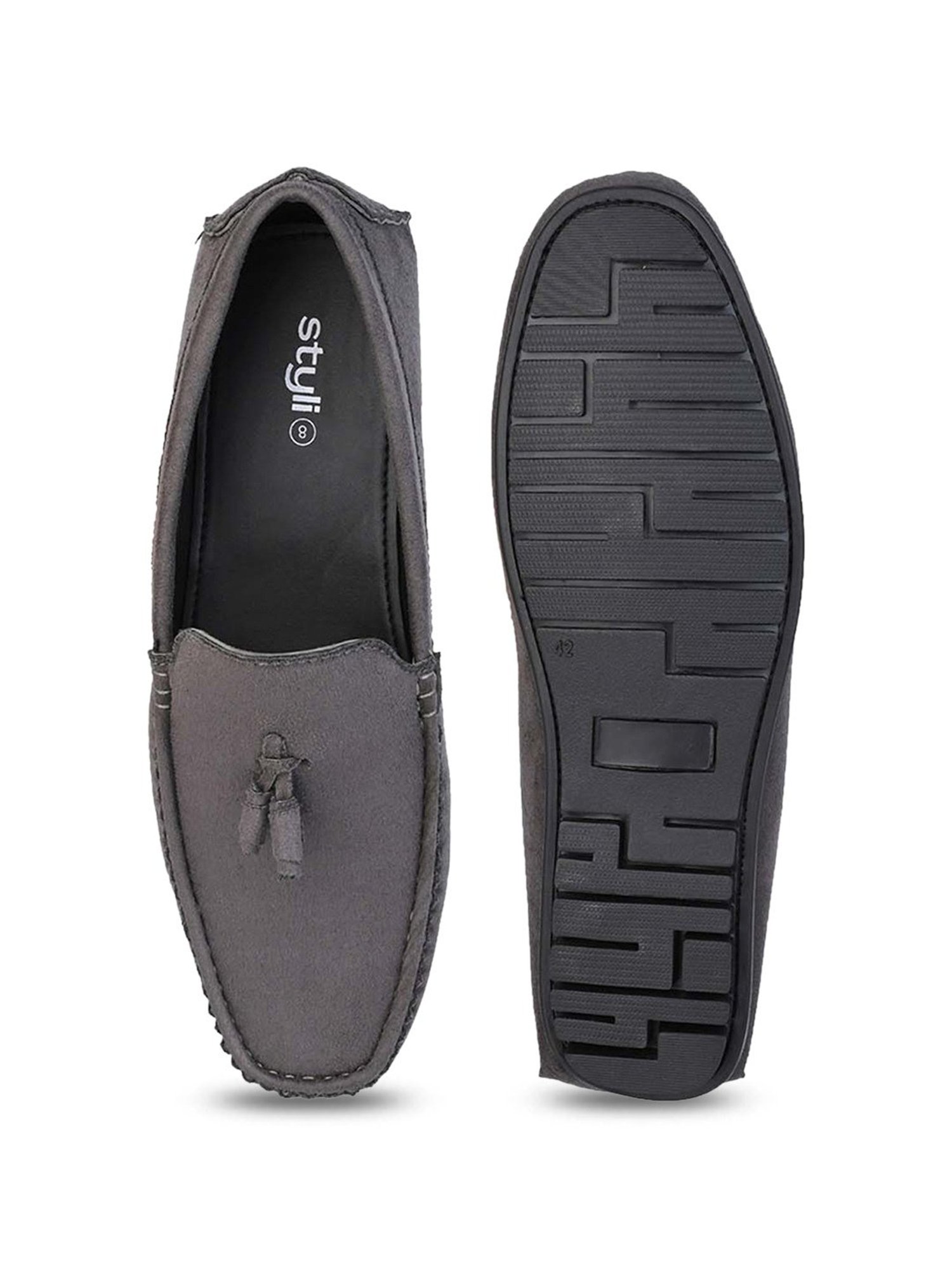 Styli Men's Grey Casual Moccasins