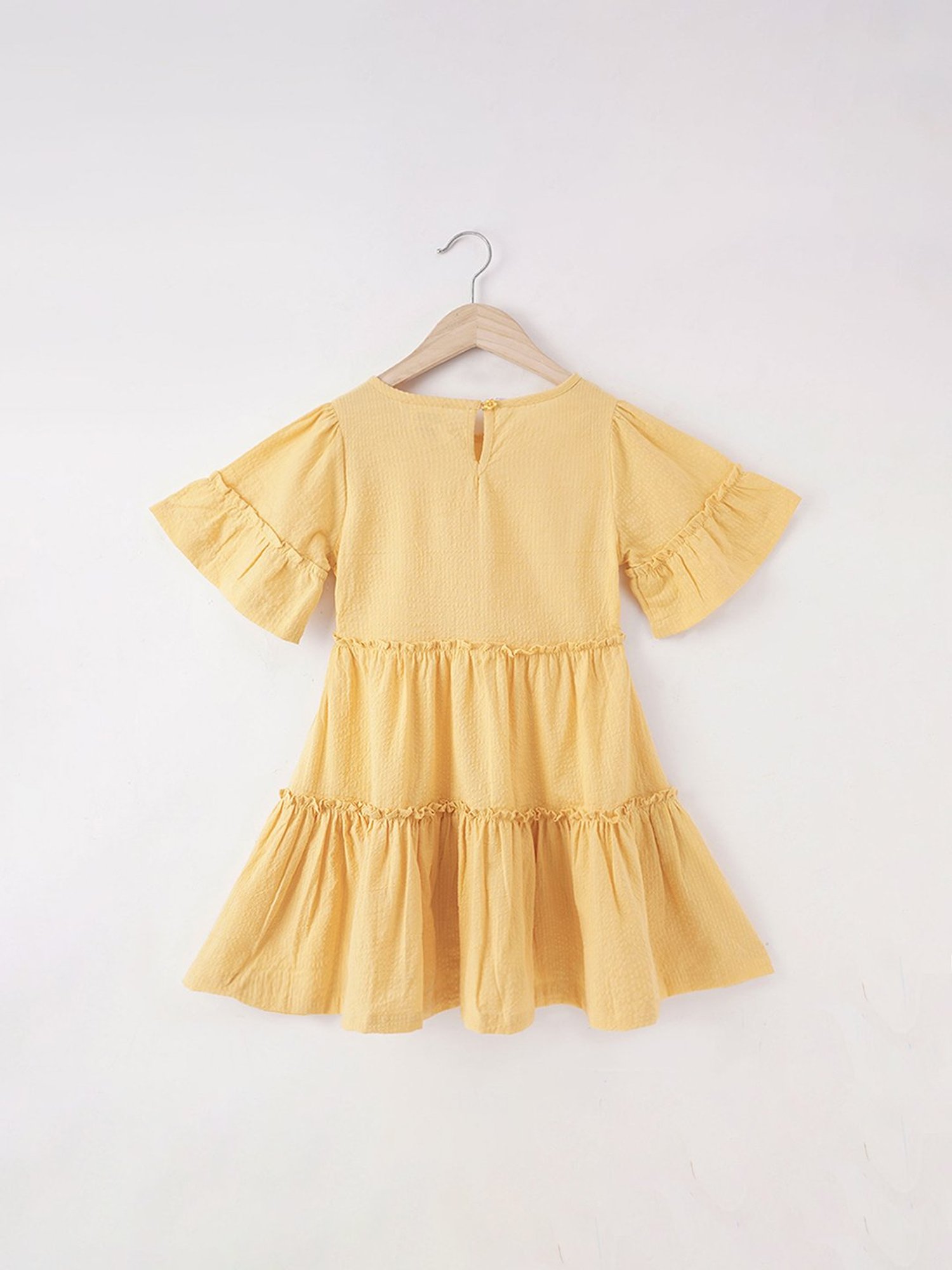 Ed-a-Mamma Kids Yellow Embroidered Dress