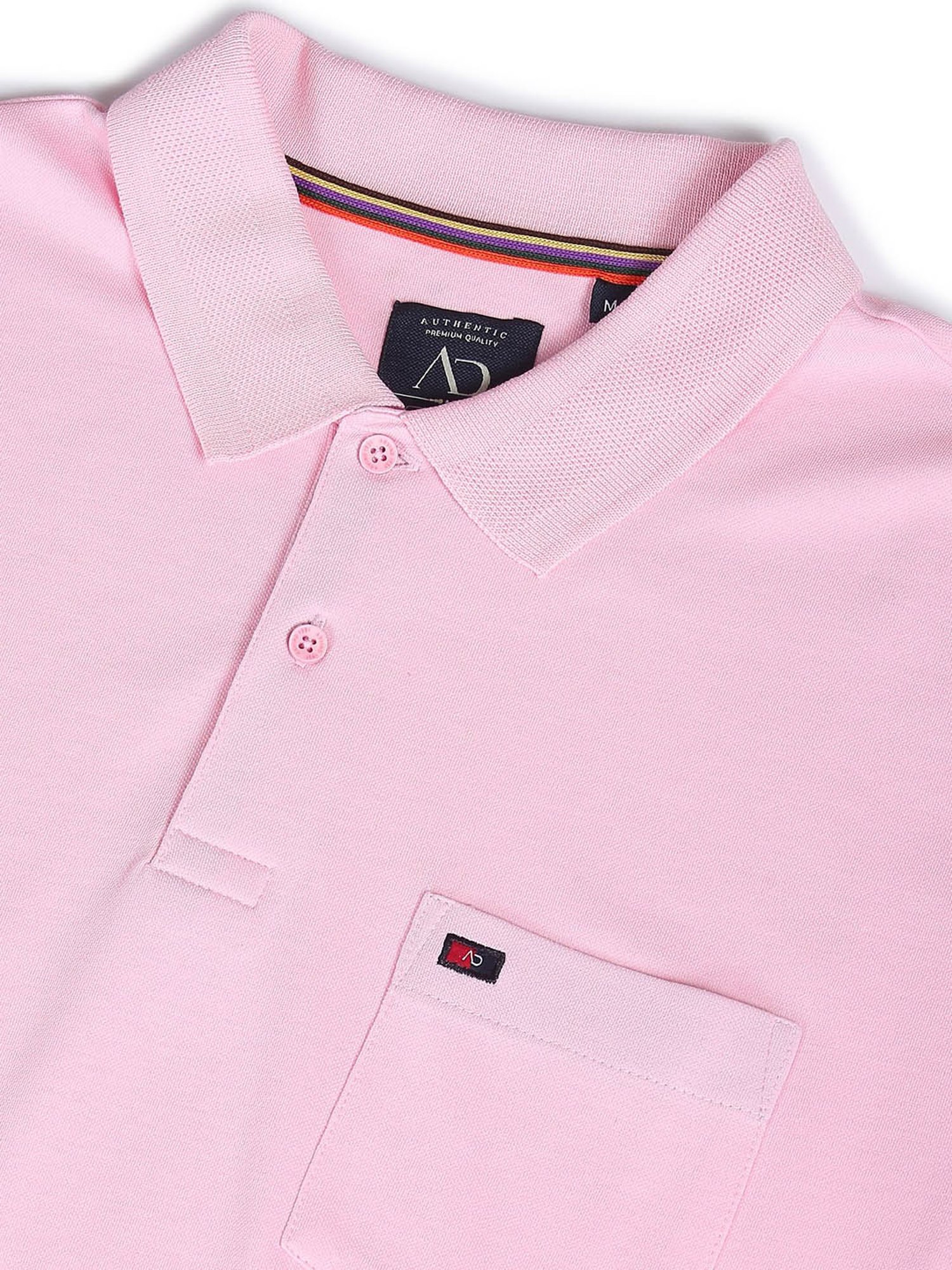 AD by Arvind Pink Slim Fit Polo T-Shirt