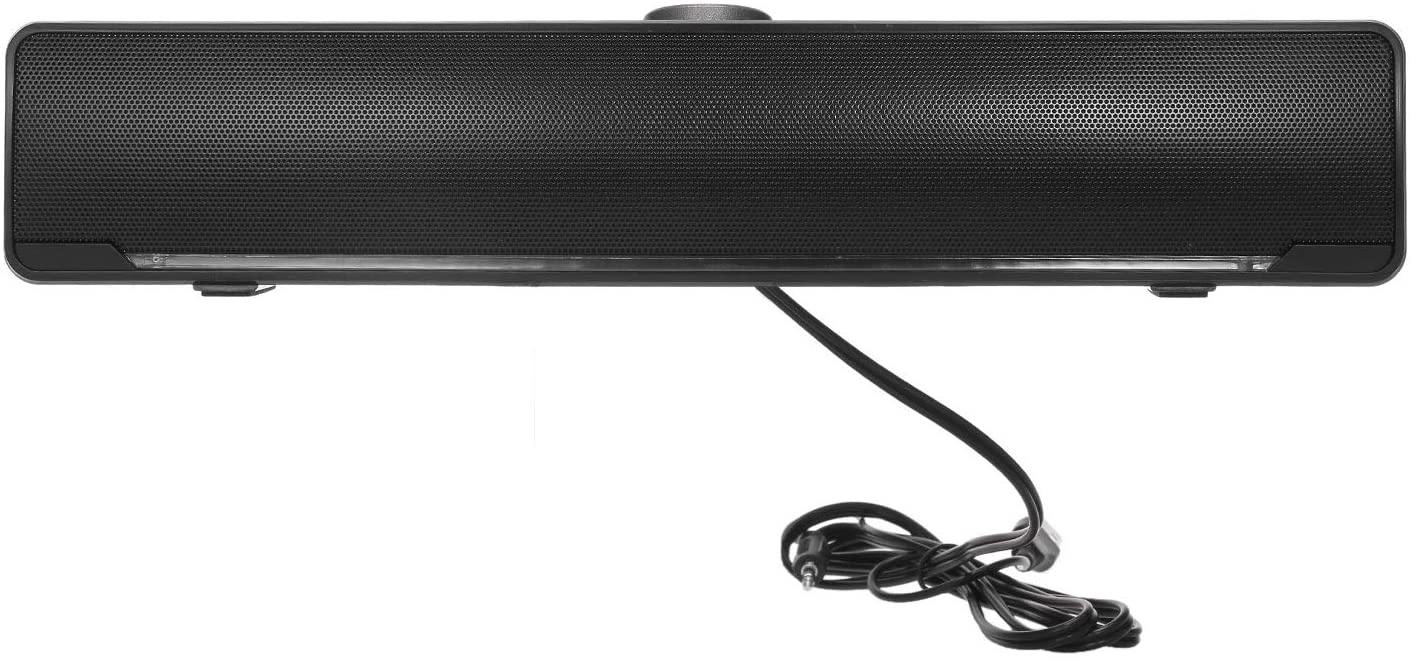 Docooler V-196 Computer Speaker USB Wired Bar Stereo Subwoofer Music Player Bass Surround Sound Box 3.5mm Audio Input for PC Laptop