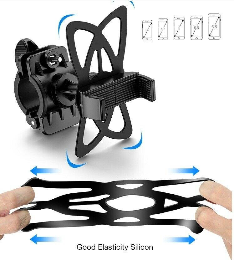 Cell Phone Silicone Mount Holder GPS Motorcycle MTB Bike Bicycle 360 Roton