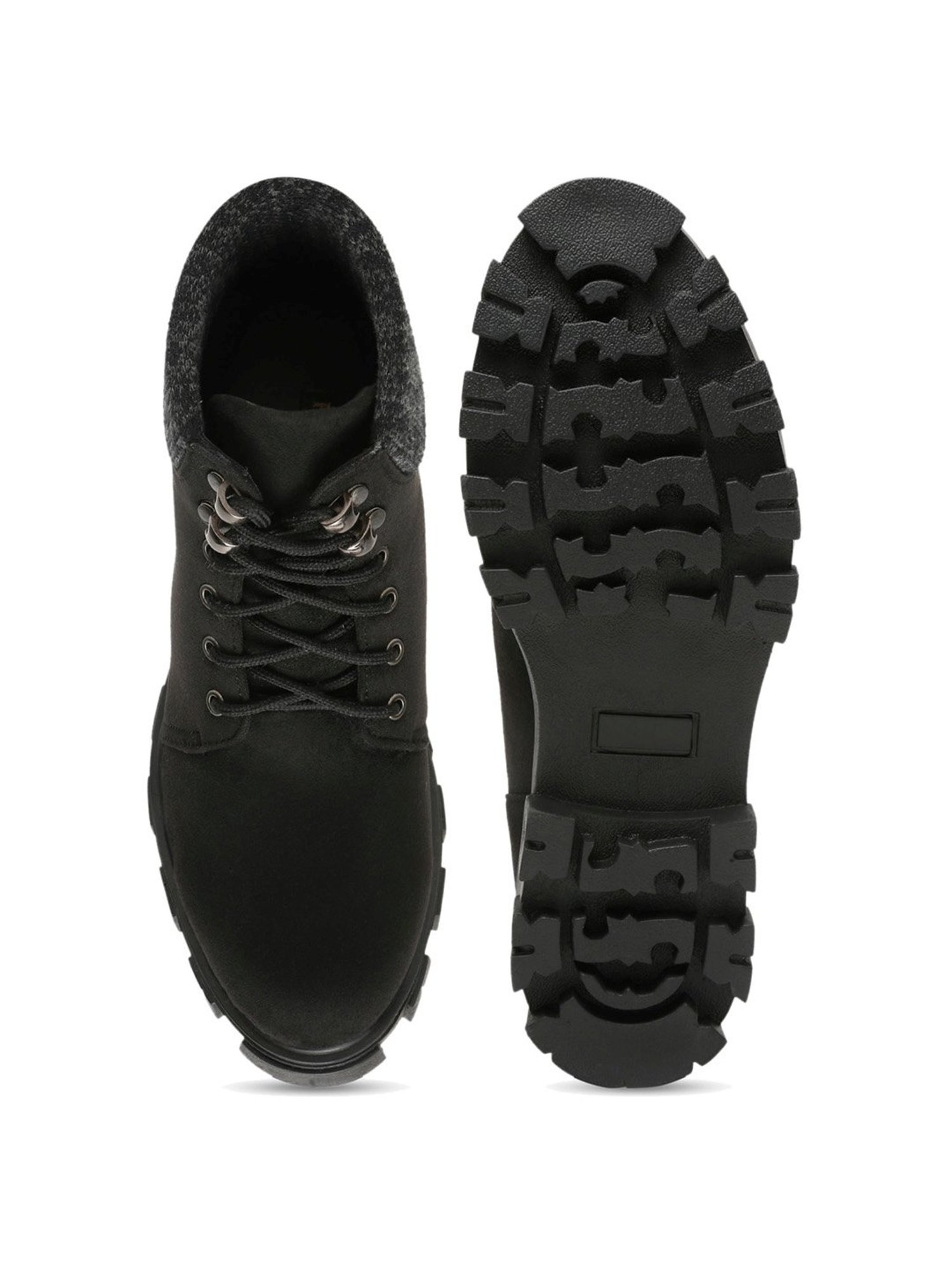 Flat N Heels Women's Black Derby Boots