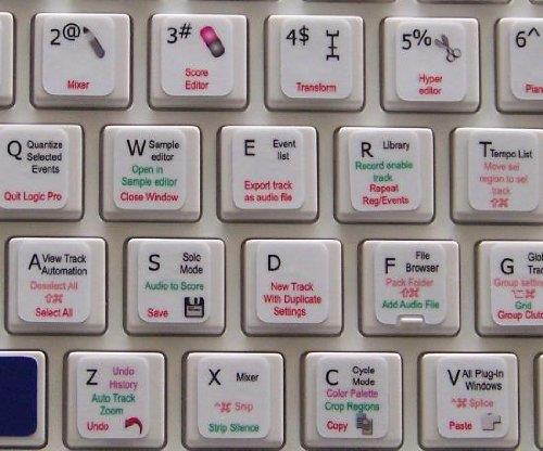 NEW APPLE LOGIC 9 (AUDIO EDITING) KEYBOARD STICKER ON WHITE BACKGROUND WORKS WITH APPLE