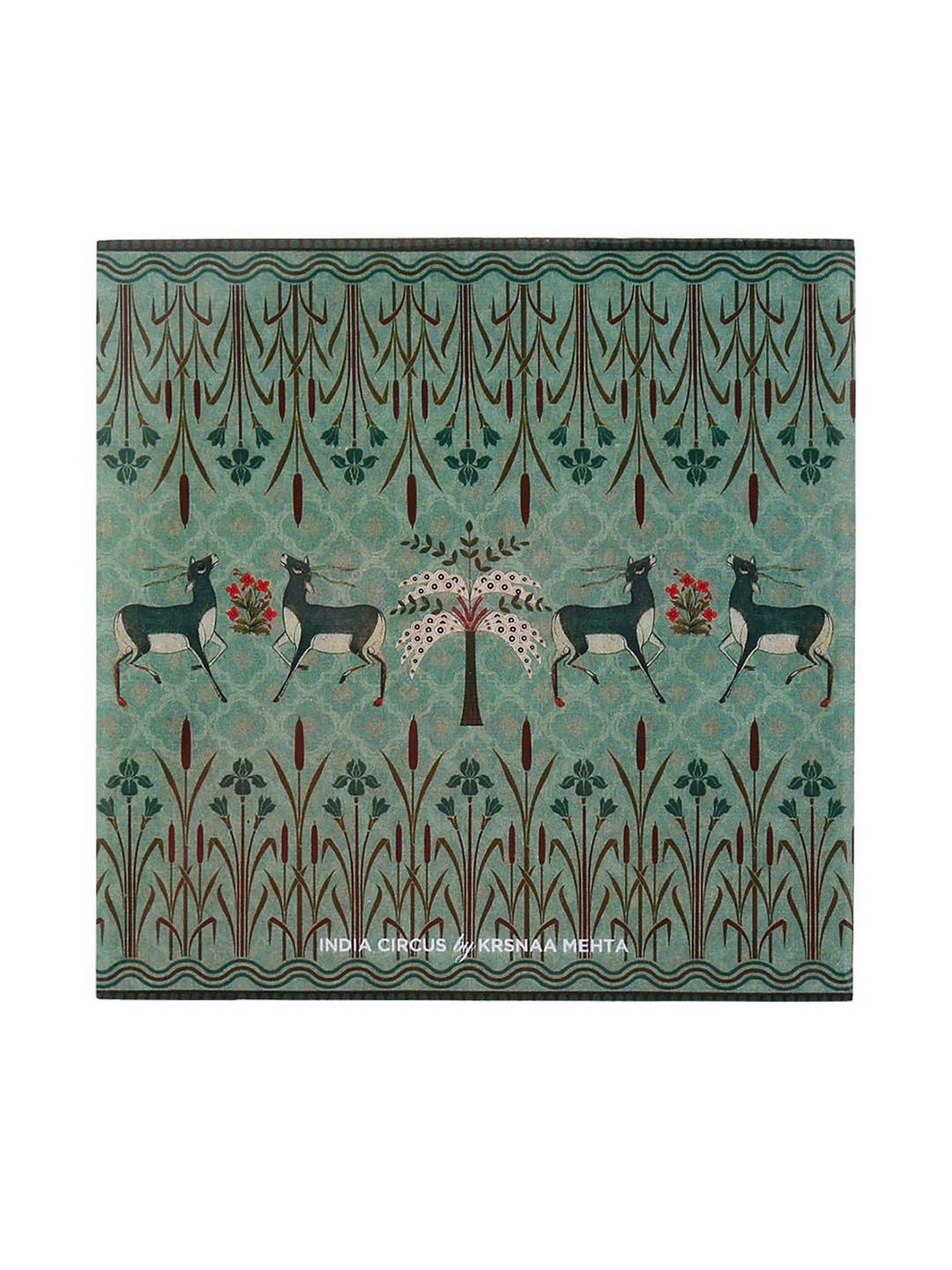 India Circus by Krsnaa Mehta Multicolor Mdf Mirroring Deer Garden Table Coaster - Set of 6