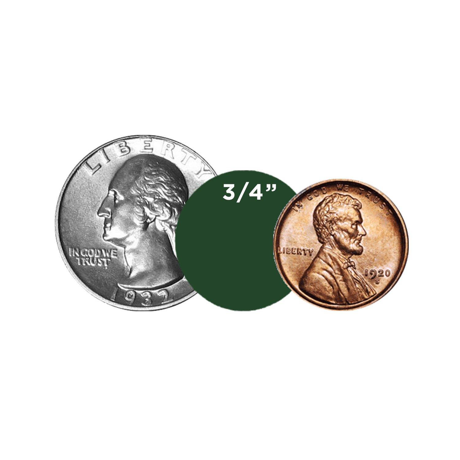 ChromaLabel 3/4 inch Color-Code Dot Labels on Sheets | 1,008/Pack (Forest Green)