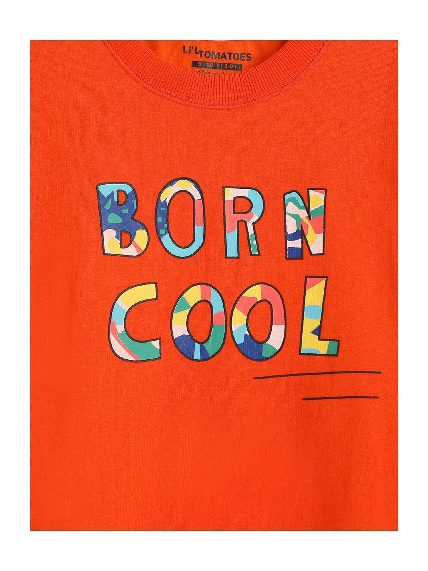 Li'l Tomatoes Kids Neon Orange Graphic Print Sweatshirt