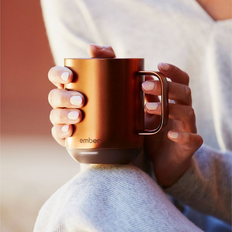 Ember Temperature Control Smart Mug 2, 10 oz, Copper, 1.5-hr Battery Life - App Controlled Heated Coffee Mug