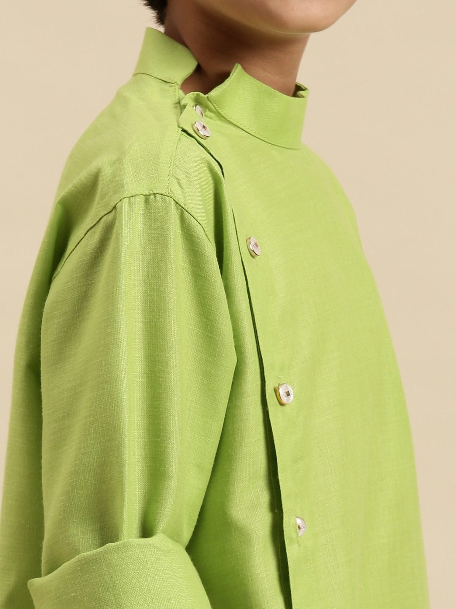 Sanwara Kids Light Green Cotton Kurta