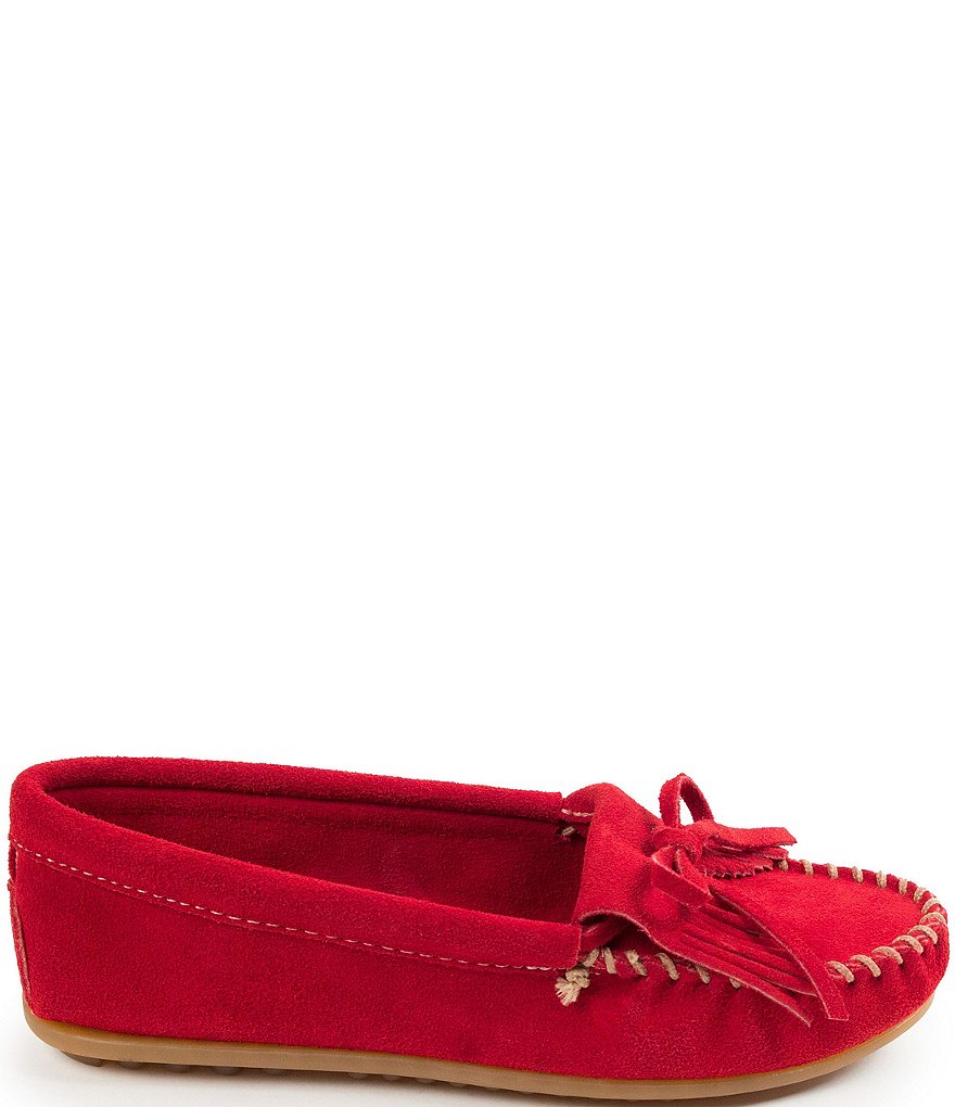 Minnetonka Kilty Suede Fringe Moccasins
