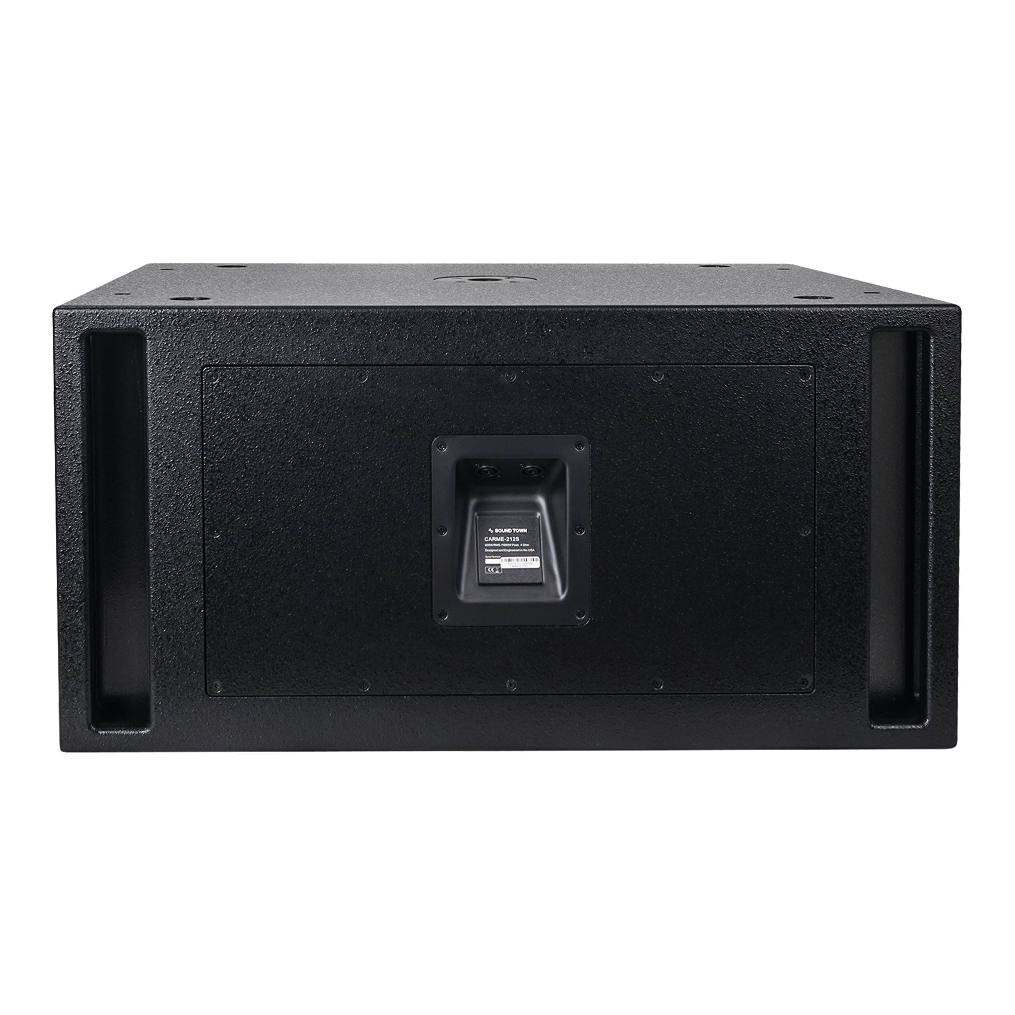 Sound Town CARME Series Dual 12" 1600W Passive PA DJ Subwoofer with Folded Horn Design, Black, for Lunge, Club, Bar, Theater, Restaurant, Church (CARME-212S)