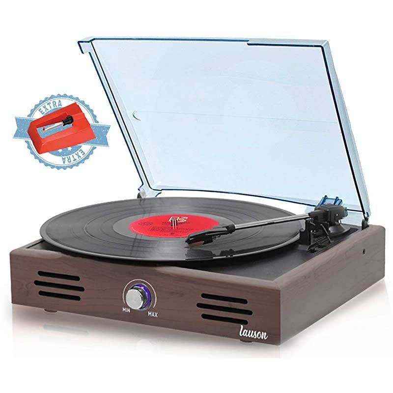 JTF536 Record Player Turntable USB for Vinyl Records 3 Speed Belt Driven Vintage Record Player VinyltoMP3 Stereo Built in Speakers Lp Phonograph RCA Output Natural Wood Effect Wengue