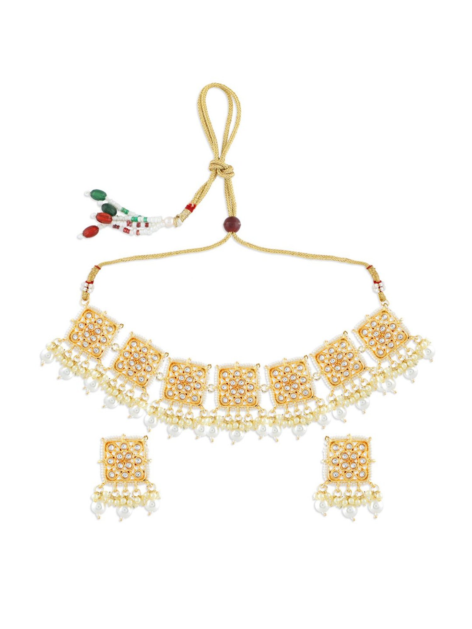 Fida Ethnic White Jewellery Set