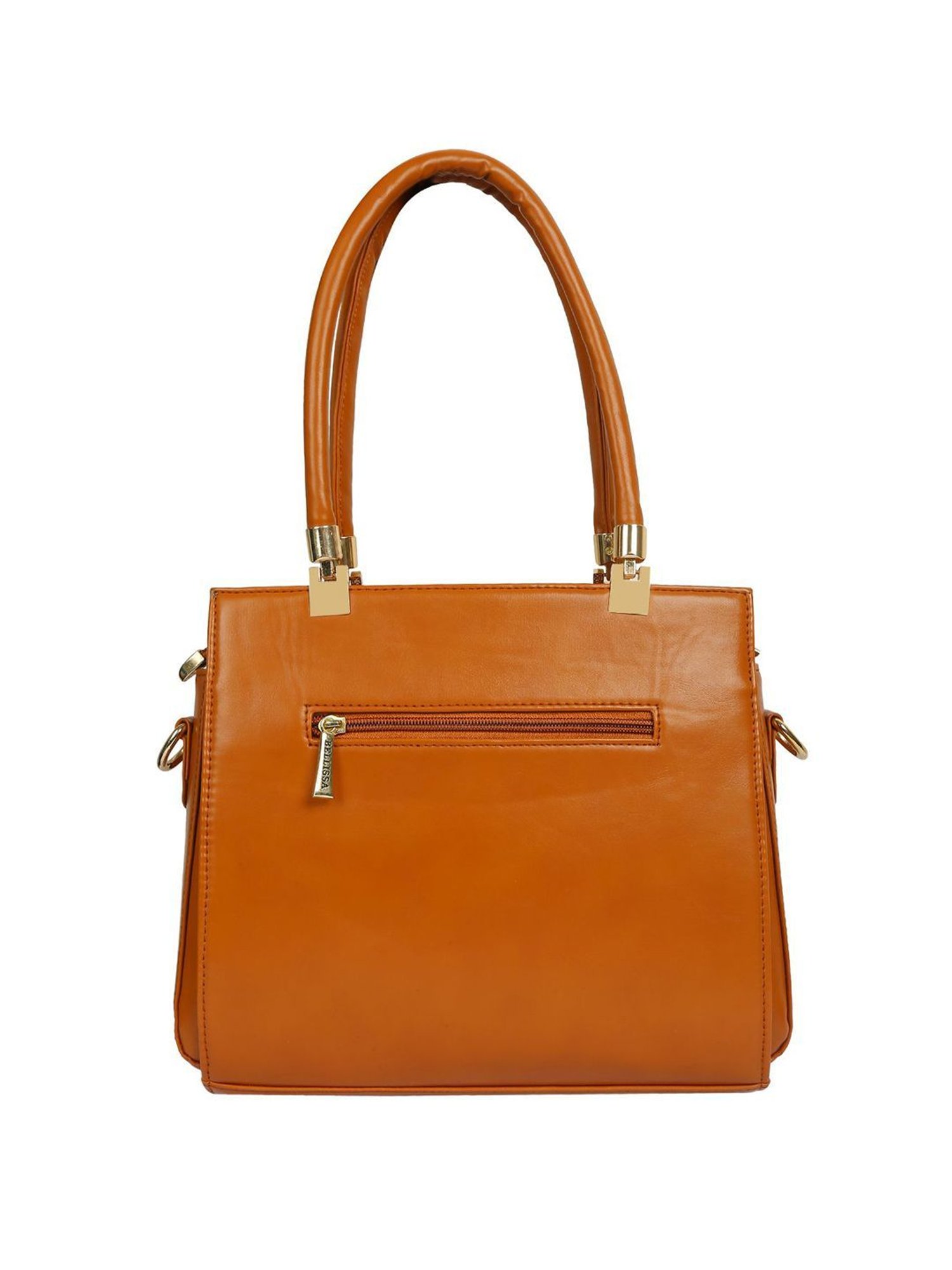 Bellissa Tan Solid Medium Premium Shoulder Handbag