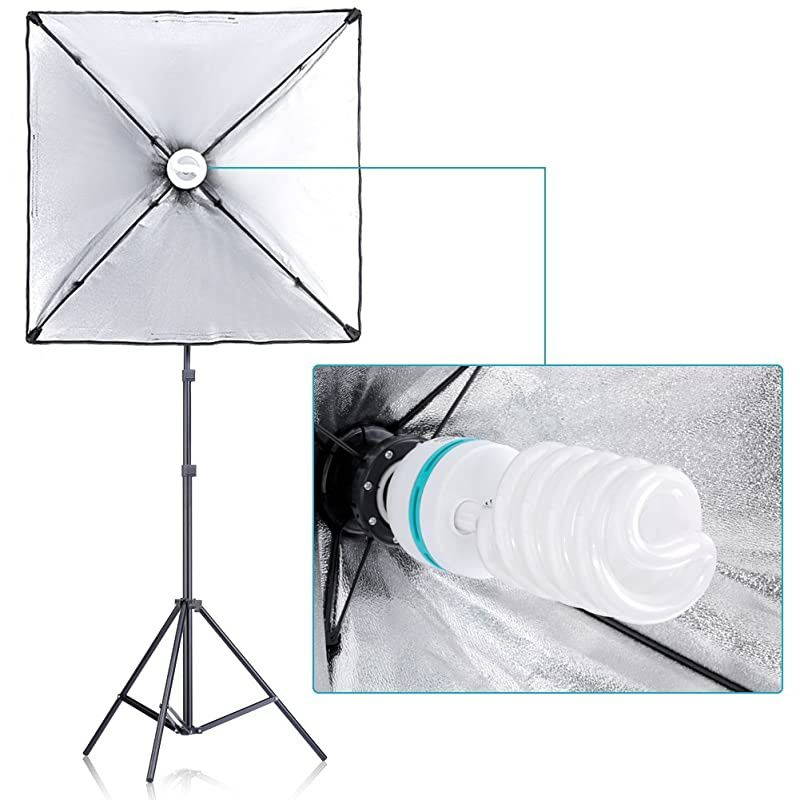 2.6M x 3M/8.5ft x 10ft Background Support System and 800W 5500K Umbrellas Softbox Continuous Lighting Kit for Photo Studio Product,Portrait and Video Shoot Photography