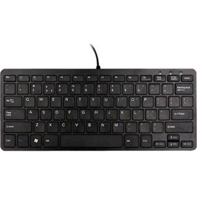 R-Go Tools Compact Ergonomic Wired Keyboard, QWERTY, Black