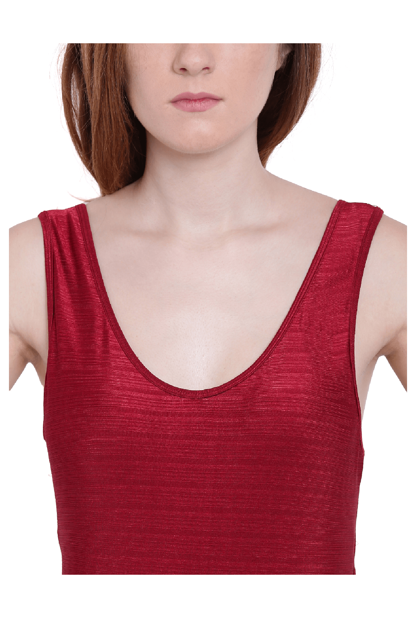 La Intimo Maroon Striped Monokini Swimsuit