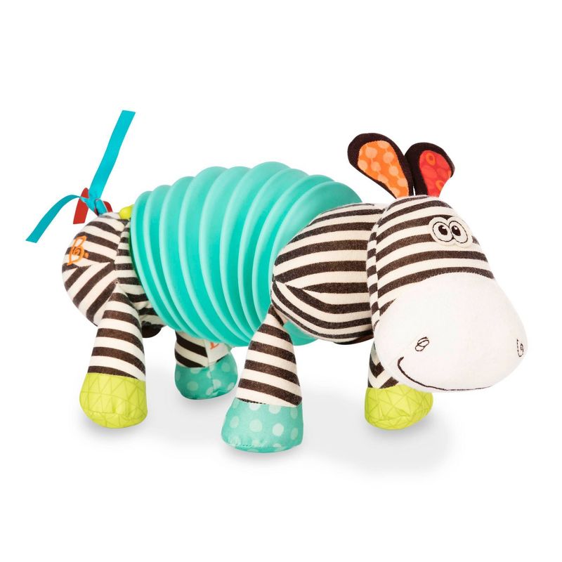 B. toys Sensory Zebra Plush - Squeezy Zeeby