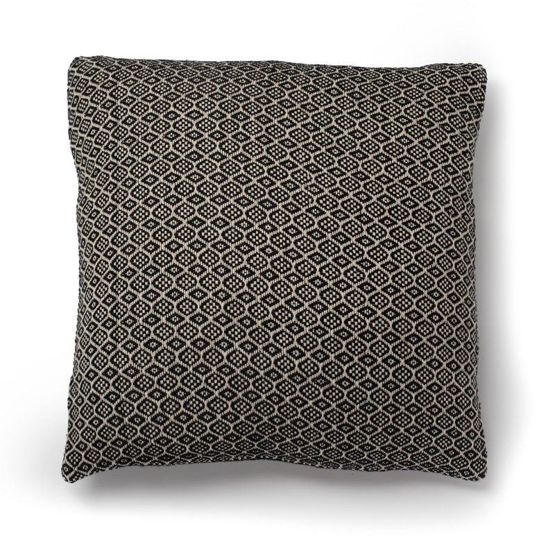 22"x22" Oversize Siya Square Throw Pillow Black/Natural - Sure Fit