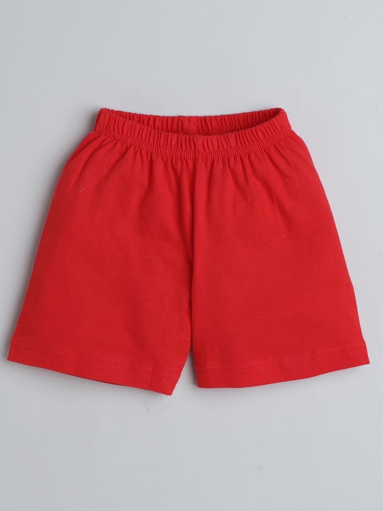 Bumzee Kids White & Red Printed T-Shirt with Shorts