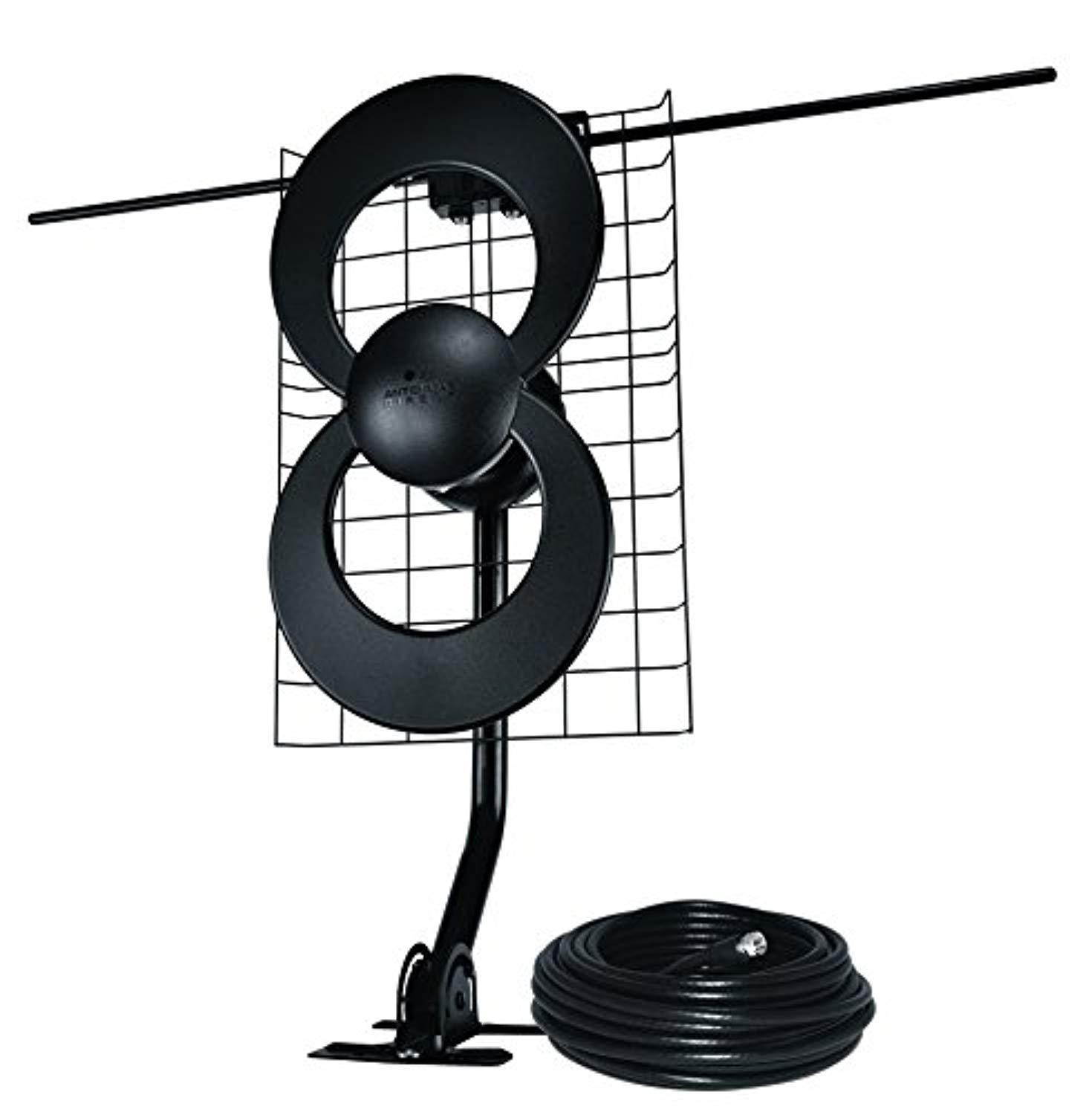 antennas direct clearstream 2v tv antenna, 60+ mile range, uhf/vhf, multi-directional, indoor, attic, outdoor, mast w/pivoting