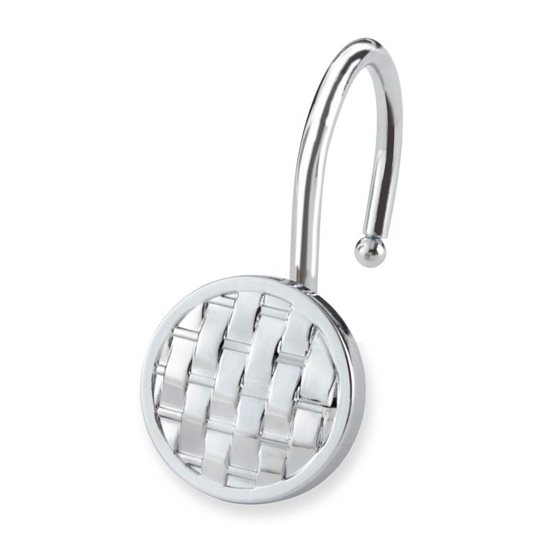 12pc Woven Shower Hooks Light Silver - Elegant Home Fashion