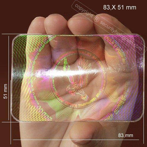 25 ID Cards Security Hologram Overlay Stickers with Micro Secure Technology SHID-11 "Eagle in the Center"