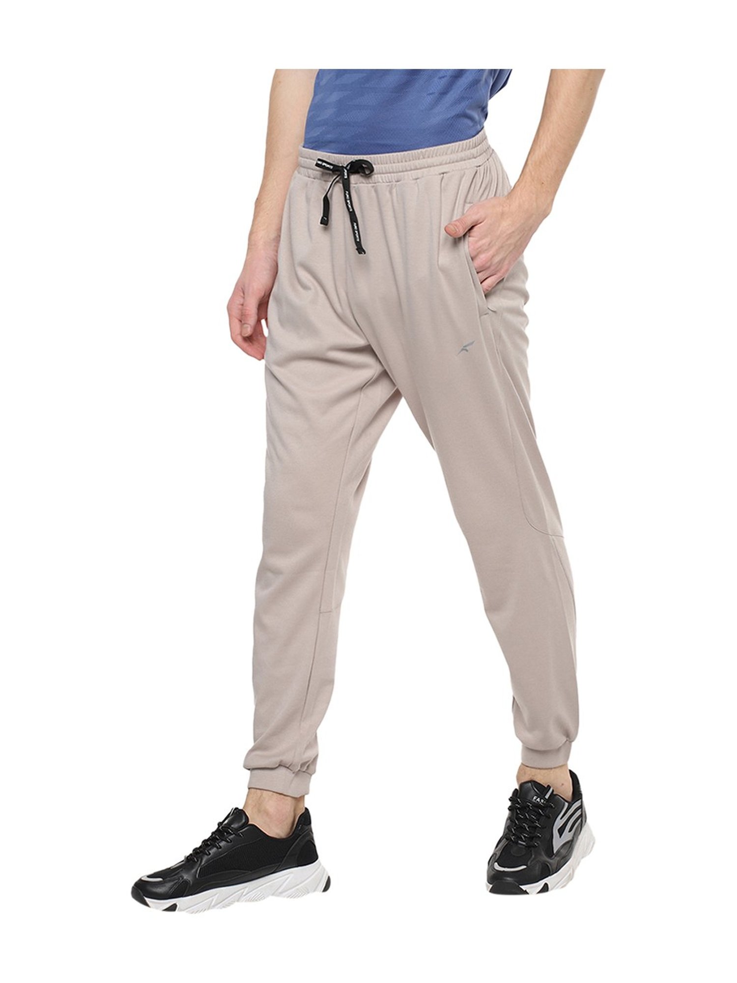 Furo by Red Chief Light Grey Regular Fit Cotton Joggers