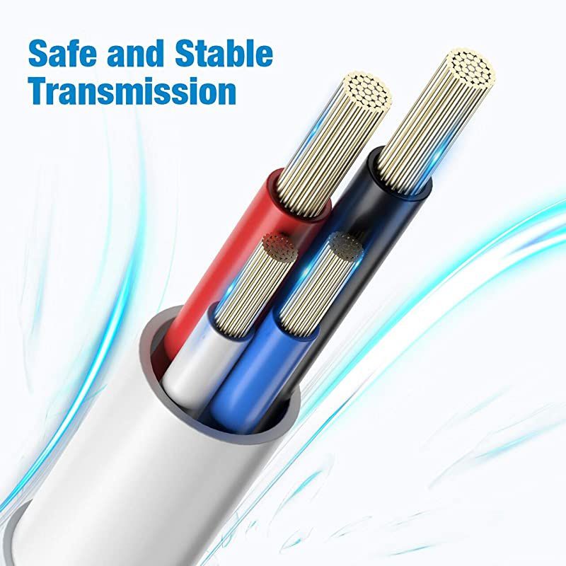 Apple Certified iPhone 4 4s 3G 3GS iPad 1 2 3 iPod Touch Nano 30 Pin Charger USB Sync Cable Charging Cord Dock Adapter Data 4 Feet White (1pcs)