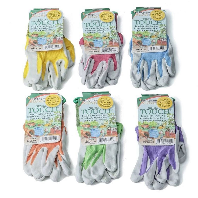 Bird's Choice Atlas Glove NT370A6M Medium Atlas Nitrile Touch Gloves, Assorted