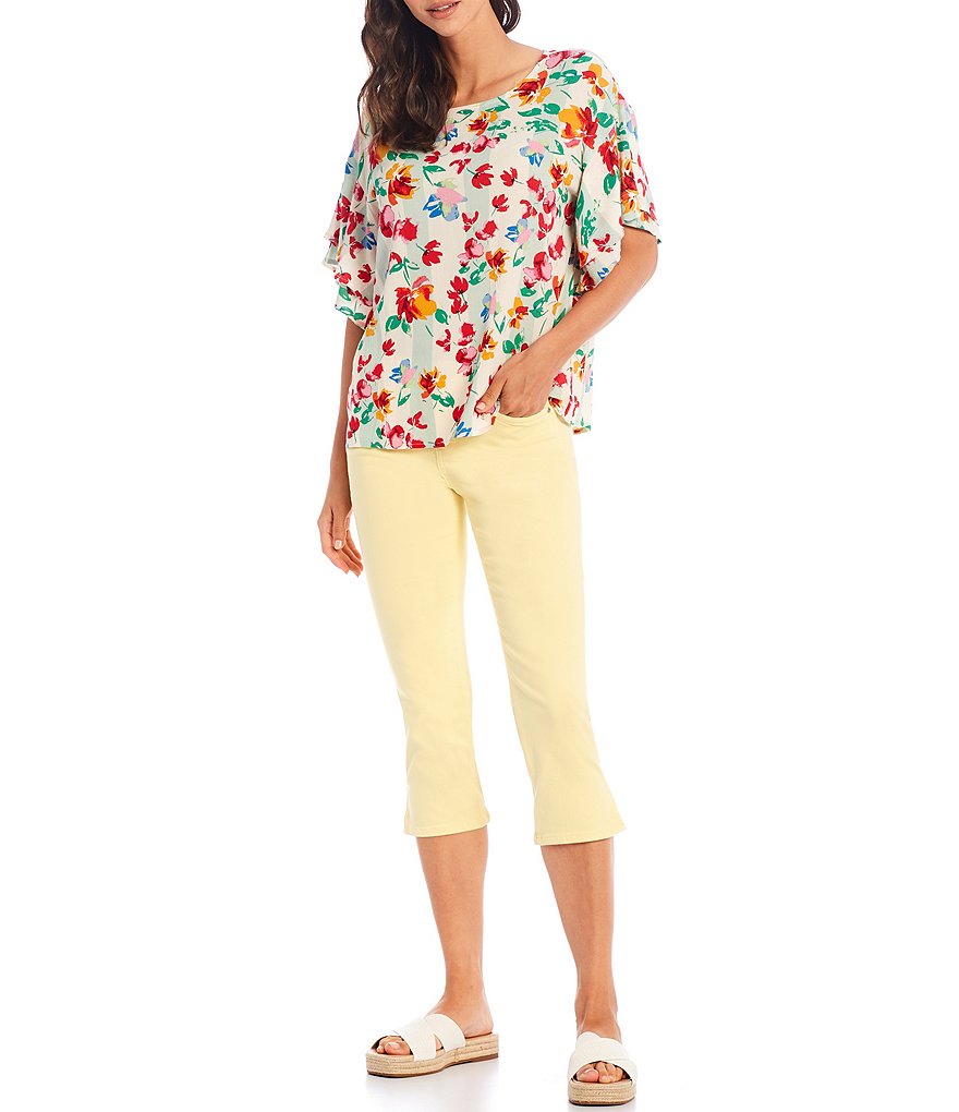 NYDJ Petite Size Chloe Side Slit Hem Capri Jeans