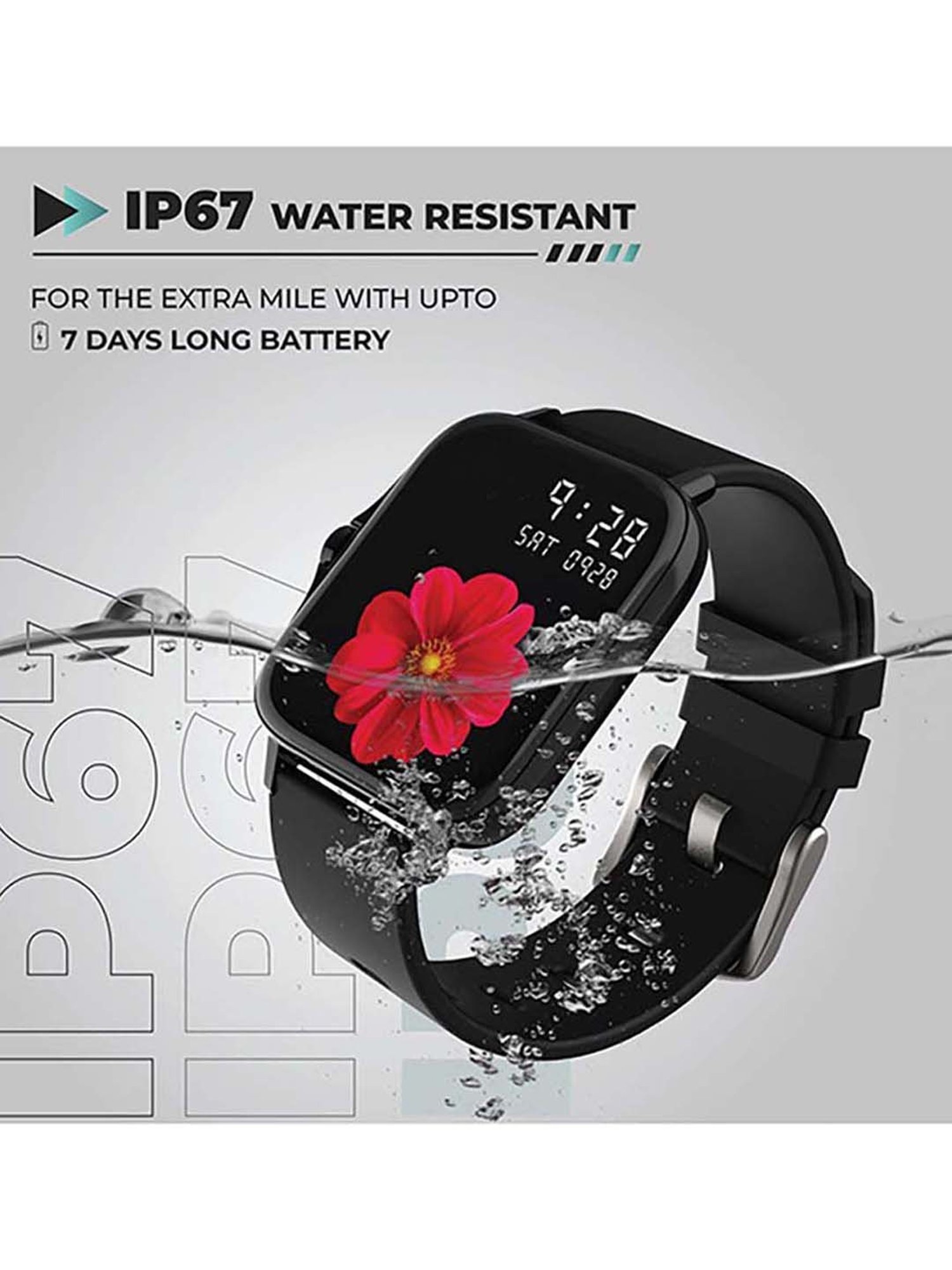 Hammer Pulse 2.0 Fitness Smartwatch with Calling and Music (Black)