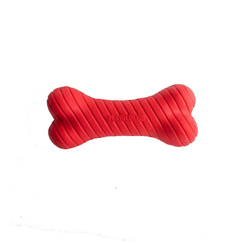 Playology Beef Scent Bone Dog Toy - Red - M