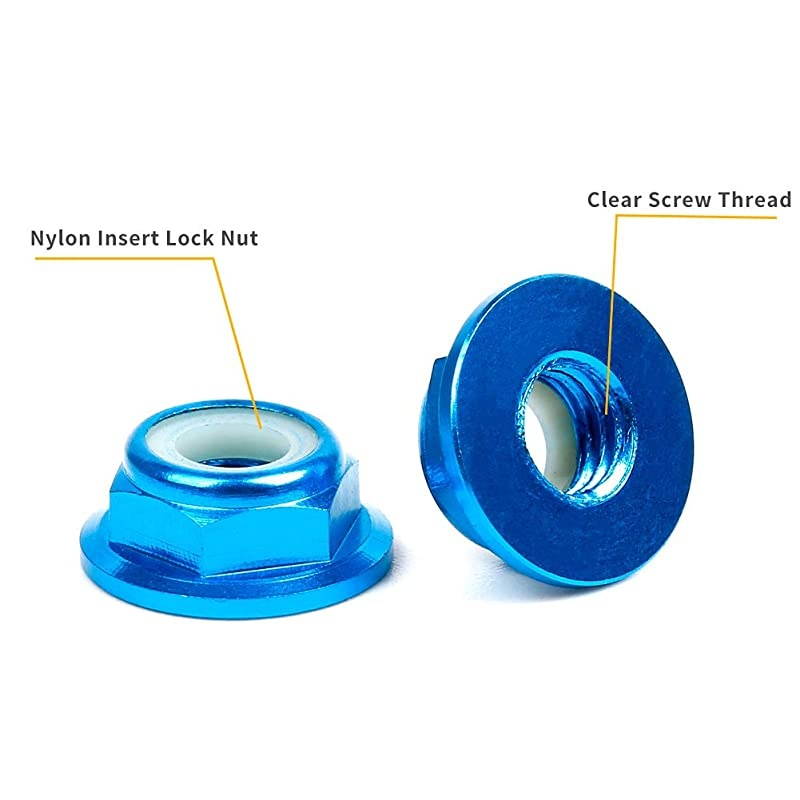 25pcs M5 Lock Nuts CW Flanged Nylon Insert Aluminum Alloy Self-Locking Nuts for RC Drone Quadcopter Motor Prop Adapter FPV Parts (Mix Colors)