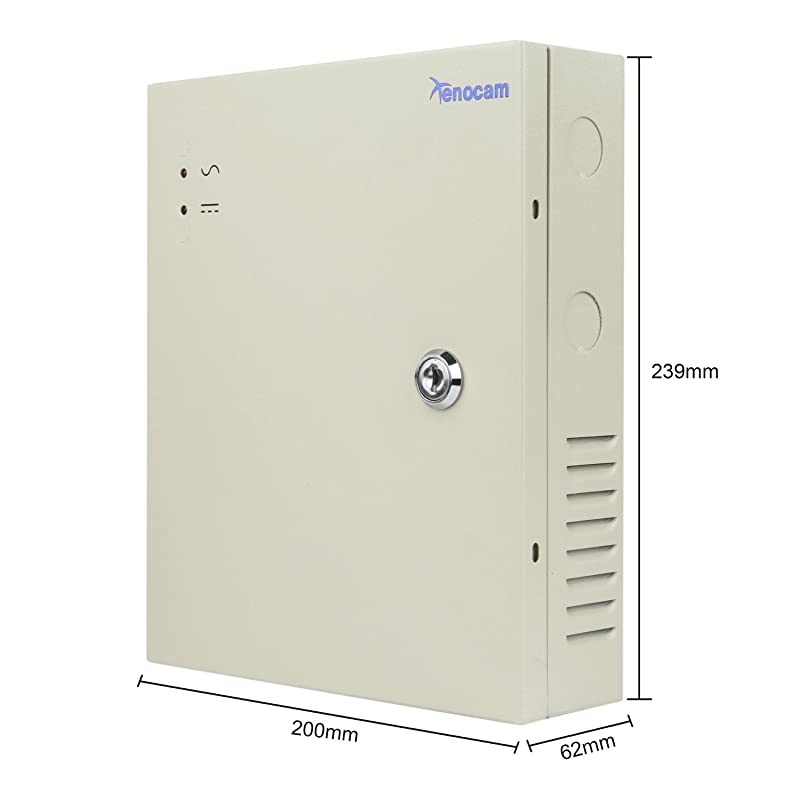 18 Channel 12 Volt DC Output CCTV Distributed Power Supply Box for Security Camera with 18 Pcs. DC Male Pigtail