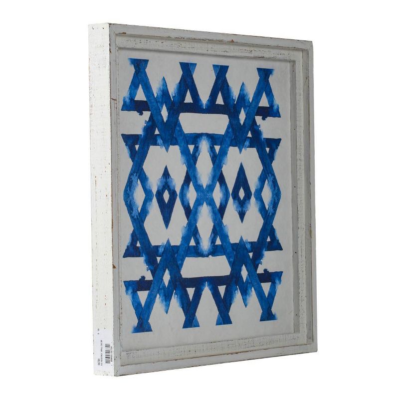 Set of 2 Decorative Wall Arts White/Indigo - A&B Home