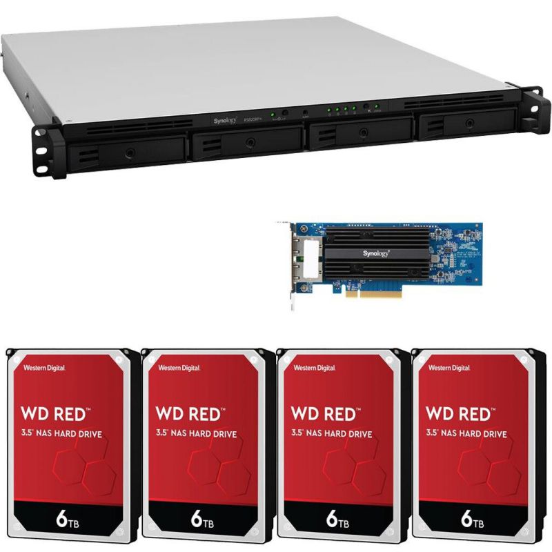 Synology RS820RP+ 4-Bay RackStation NAS with Synology 10Gb Adapter 18GB RAM 32TB (4x8TB) of Western Digital RED NAS Drives Fully Assembled Tested By CustomTechSales
