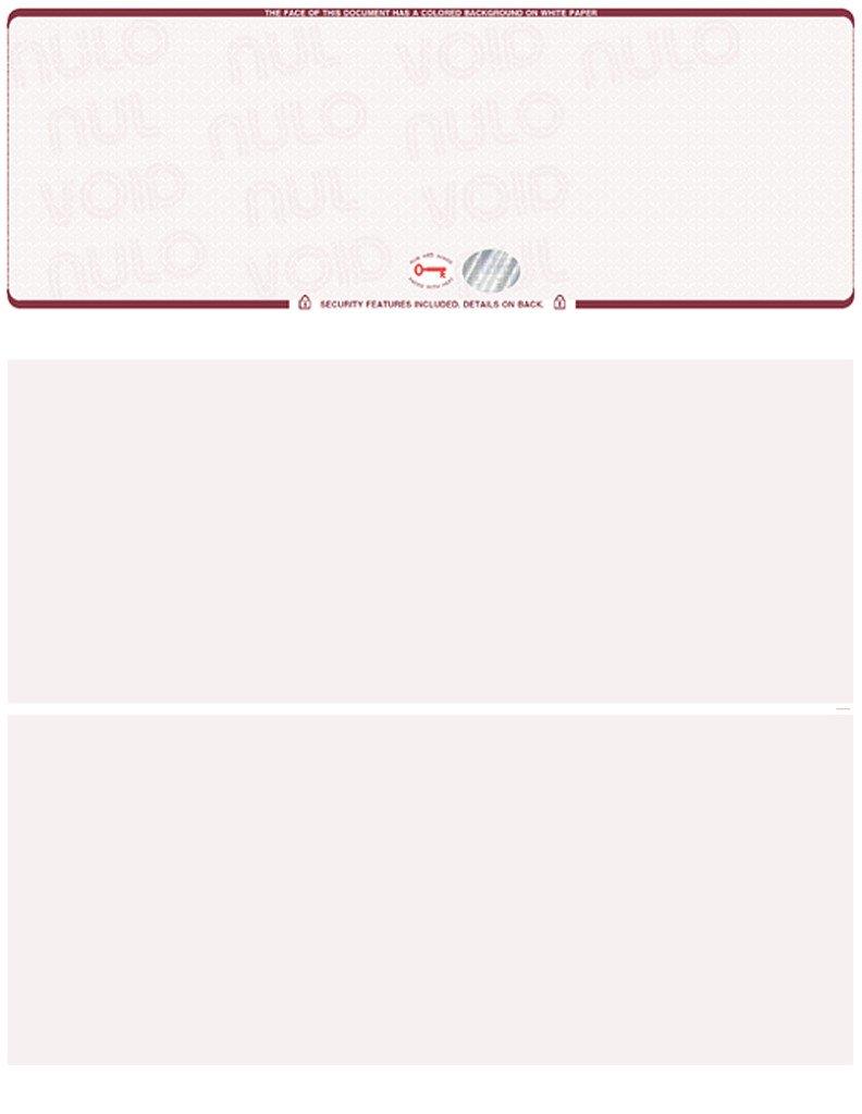 250 Hologram Checks - Top Position. High Security Blank Checks. Best Buy! (Burgundy Scallop)