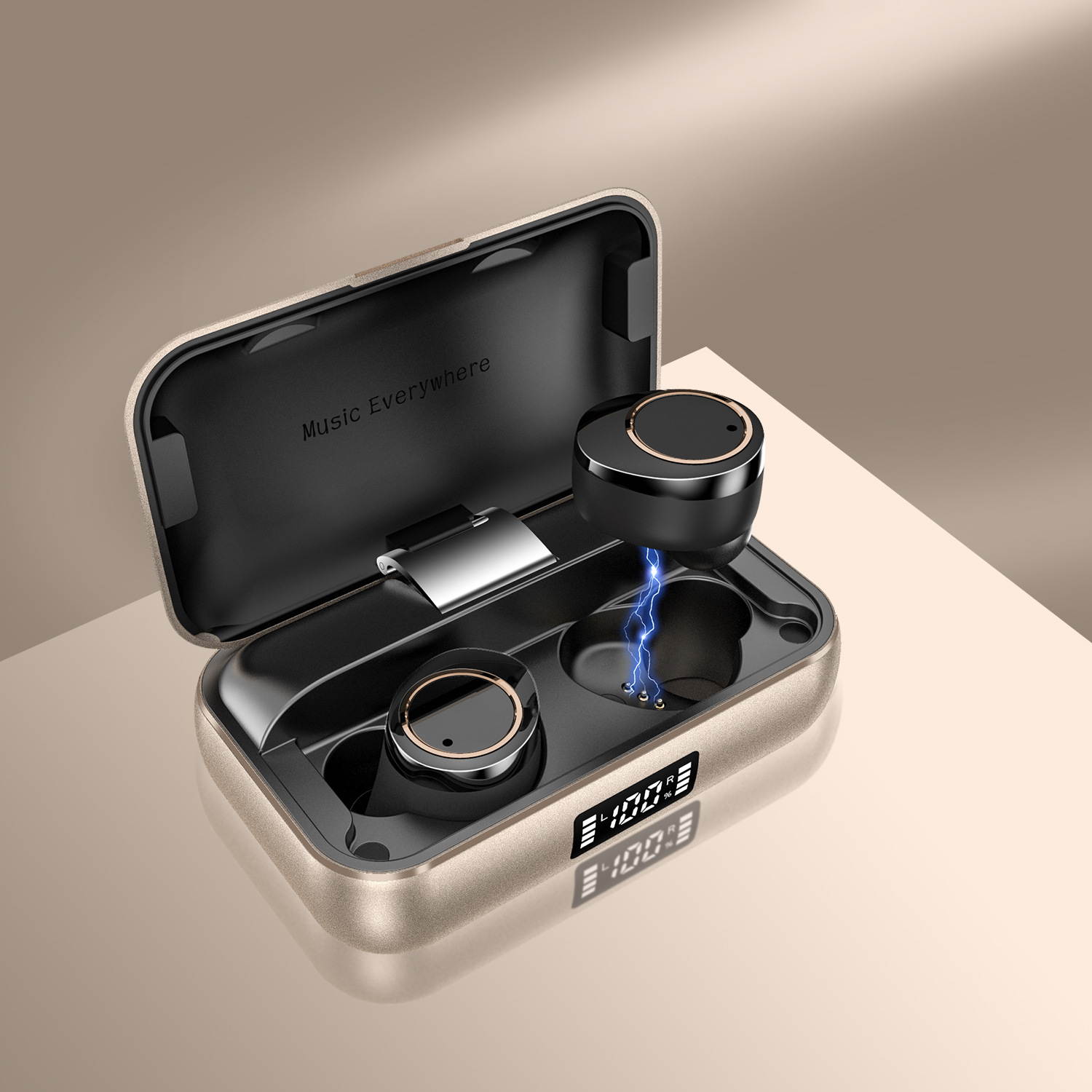 5pcs TWS Bluetooth 5.0 Wireless Earbuds With 4000Amh Charging Case IPX7 Waterproof TWS Stereo Headphones in-Ear Built-in Mic Headset Premium Sound with Deep Bass for Sport - Black