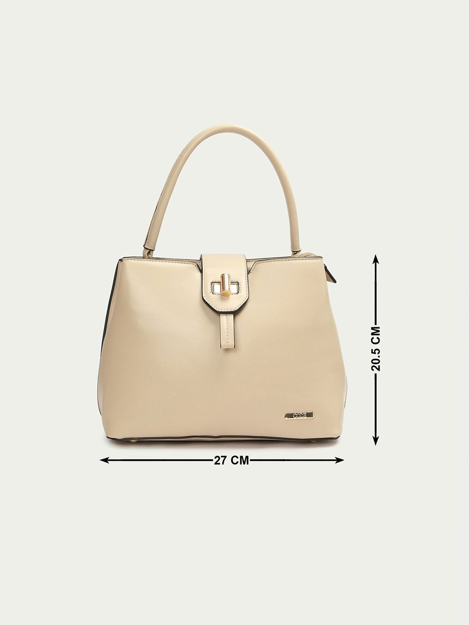 Code by Lifestyle Beige Solid Handbag