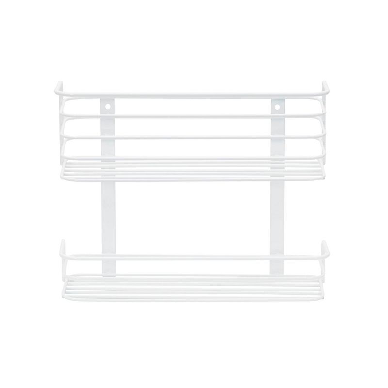 Household Essentials 2 Tier Basket Organizer Door Mount White