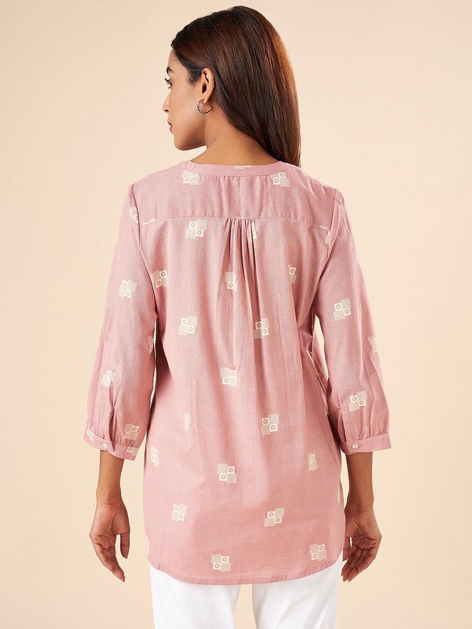 Akkriti by Pantaloons Pink Cotton Printed Tunic