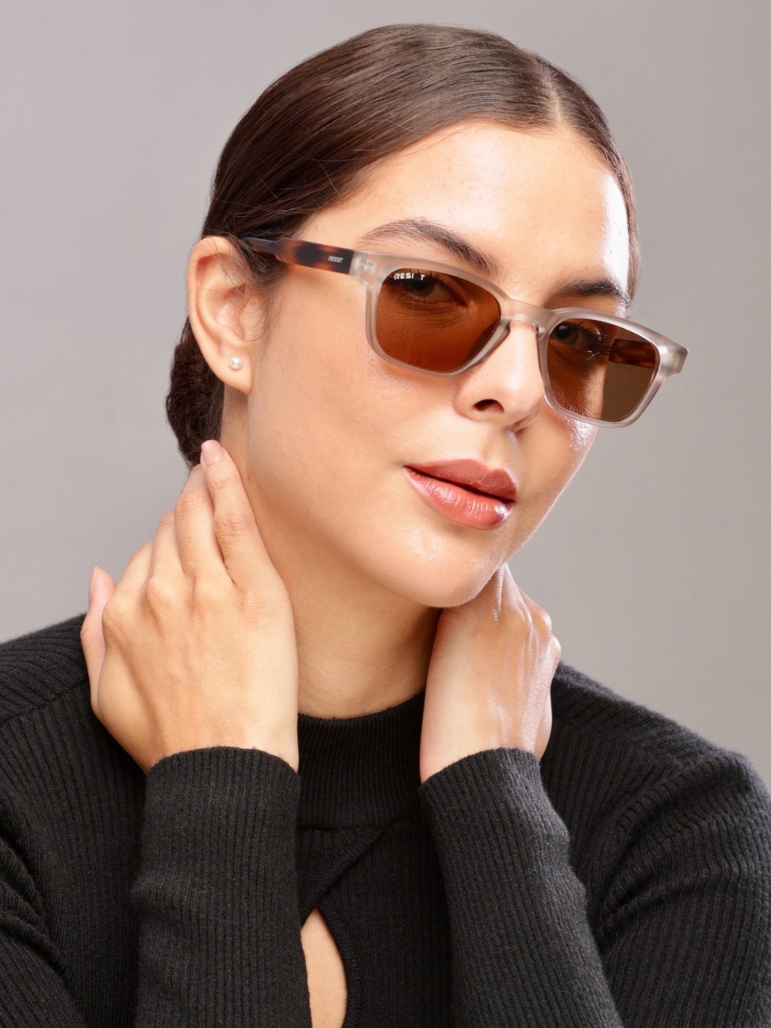 Resist Eyewear Brown Wayfarer uv protected Unisex Sunglasses