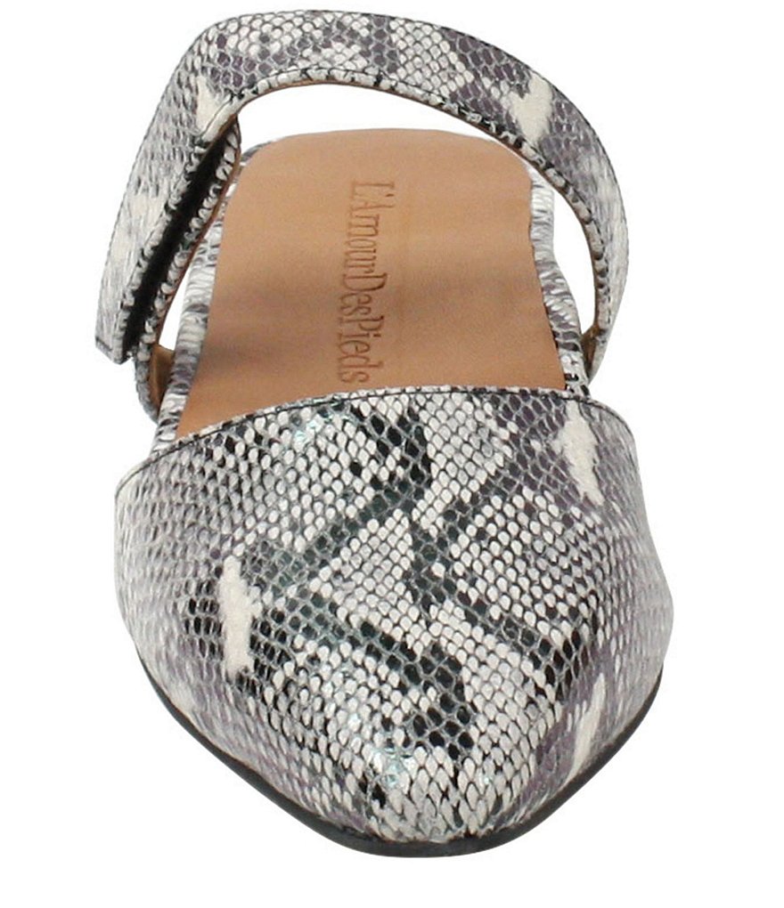 L'Amour Des Pieds Baruk Snake Print Leather Mules