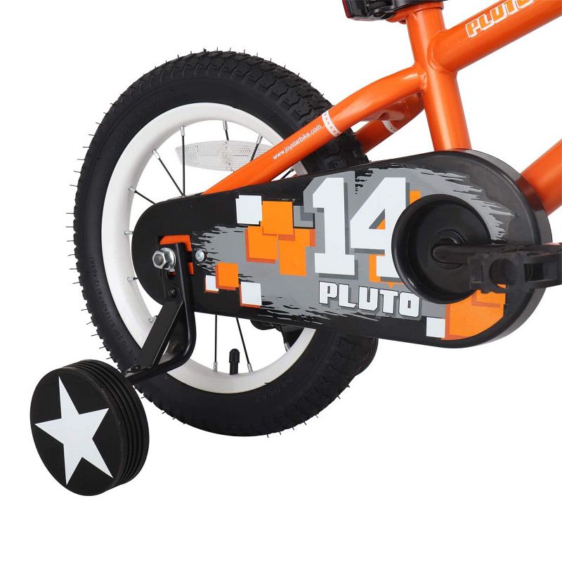 Joystar Pluto 12 Inch Kids Toddler Bike Bicycle with Training Wheels, Rubber Tires, and Coaster Brake, Ages 2 to 4, Orange
